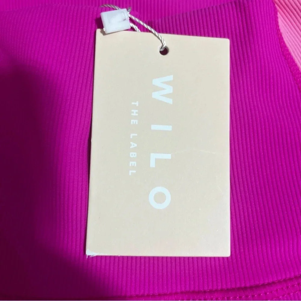 NWT Wilo the label two tone pink ribbed bike shorts size XS
